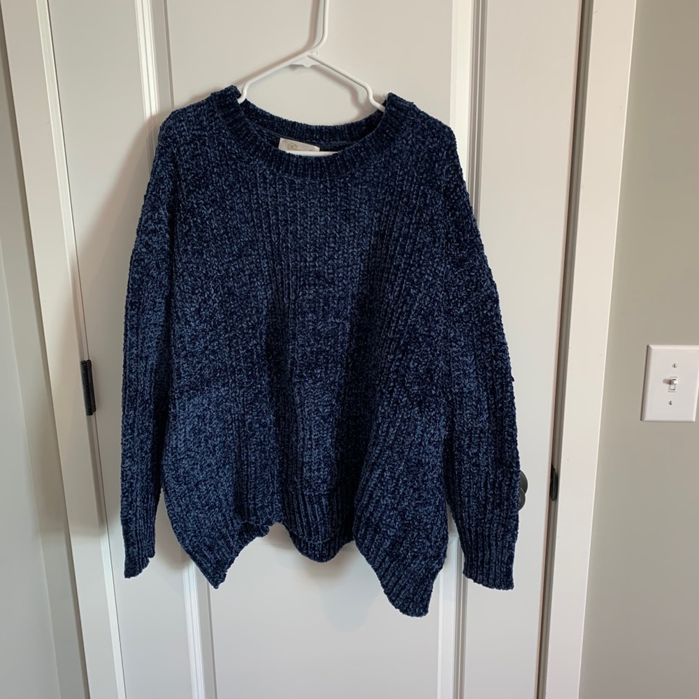 Blue chenille sweater